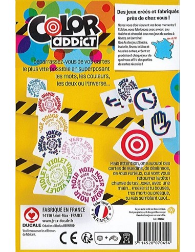 Color Addict - Jeu de societe coloré, ambiance & rapidité - jeu de cartes  fabriqué en France pour toute la famille 2 joueurs et plus