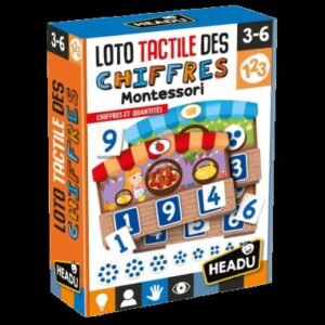 Loto tactile des chiffres Montessori - Headu - Jeu éducatif